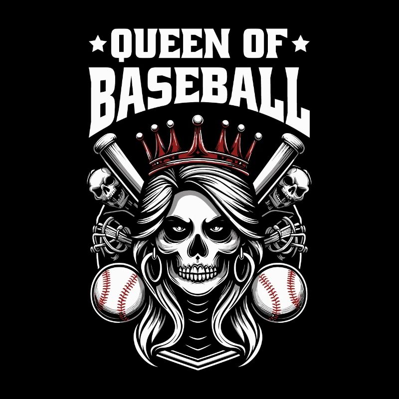 Baseball Skull Queen Of Baseball