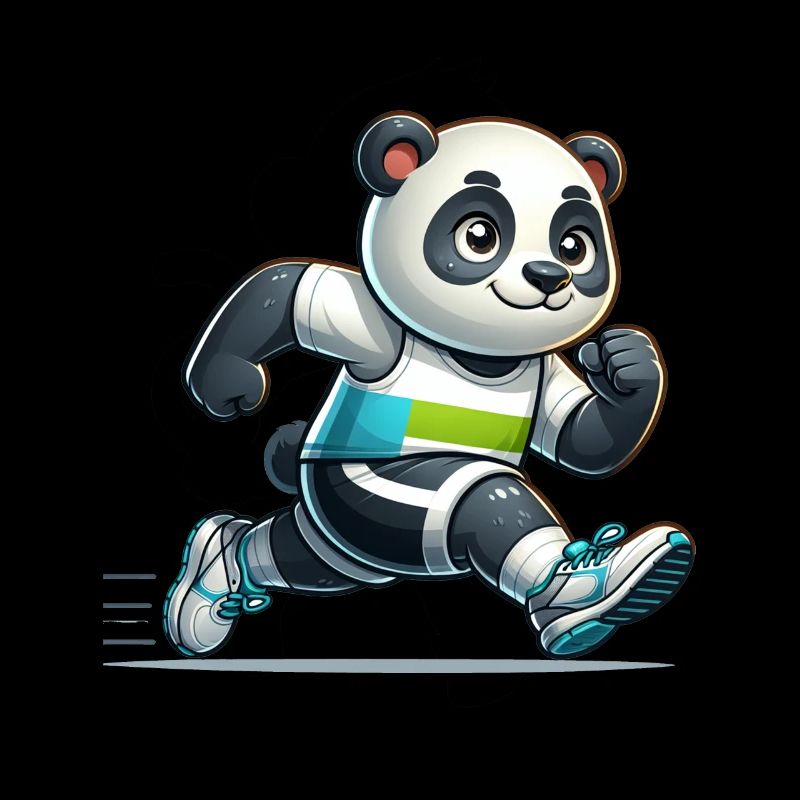 Cute Marathon Runner Panda