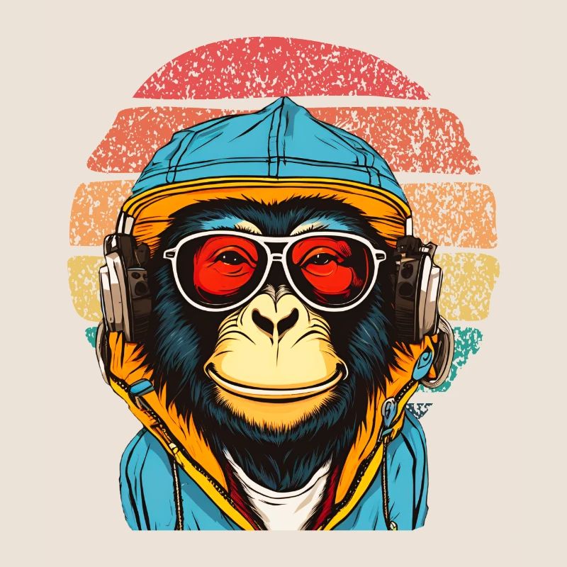 Chill Monkey Sunglasses Relaxed Chimpanzee
