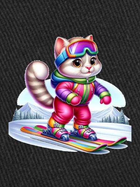 Cute Skier Cat