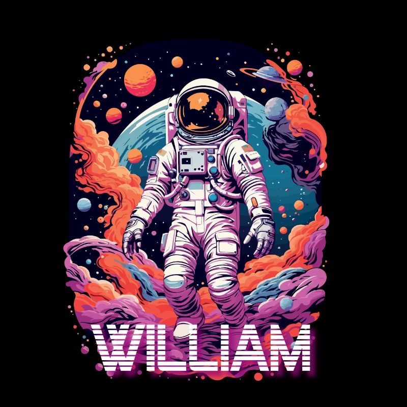 WILLIAM - Beautiful boy name with cool astronaut