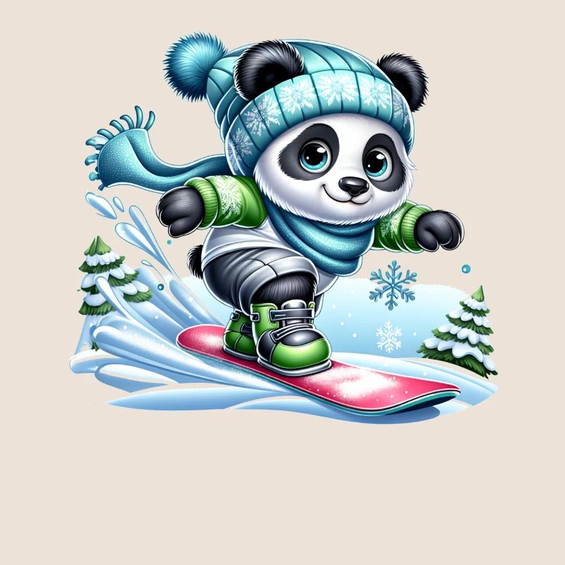 Mignon Snowboarder Panda