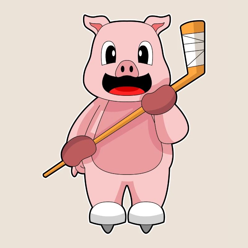 Schwein Eishockey Eishockeyschläger