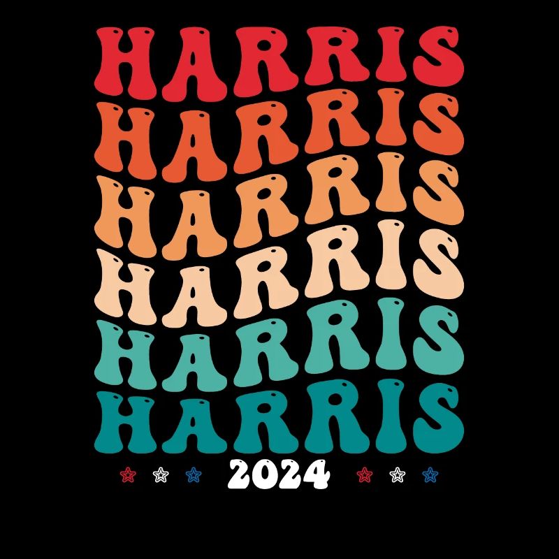 Groovy Couleurs du drapeau des États-Unis à Kamala Harris 2024 pour