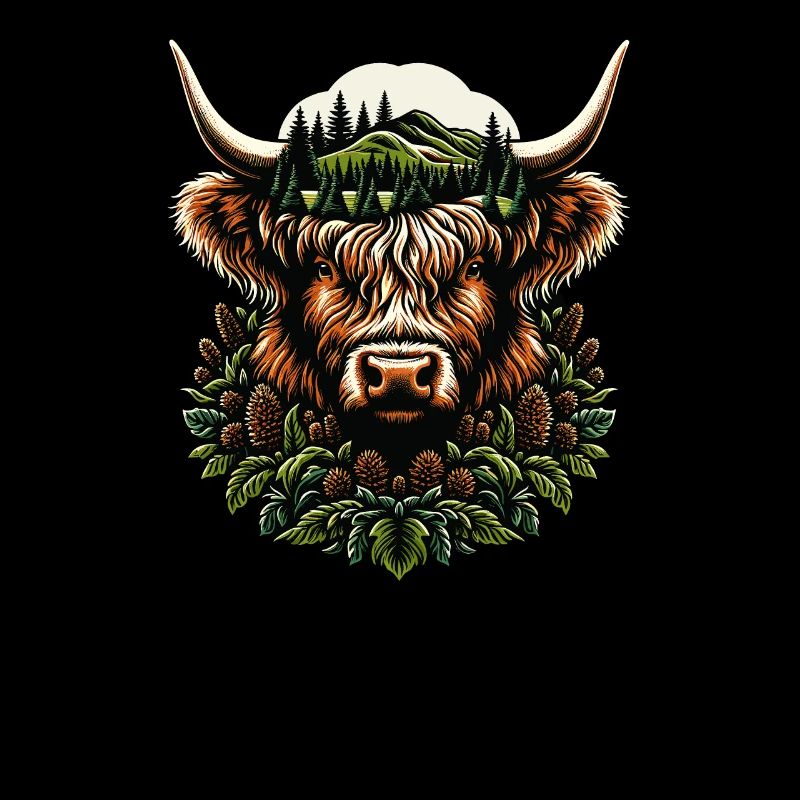 Vache écossaise des Highlands rustique