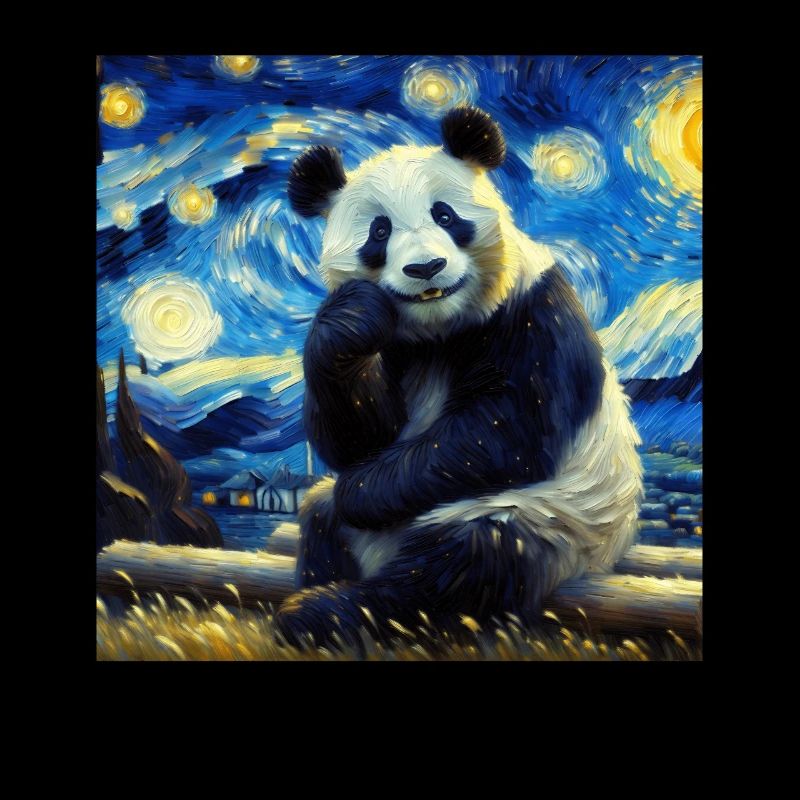 Panda Bear Starry Night Panda