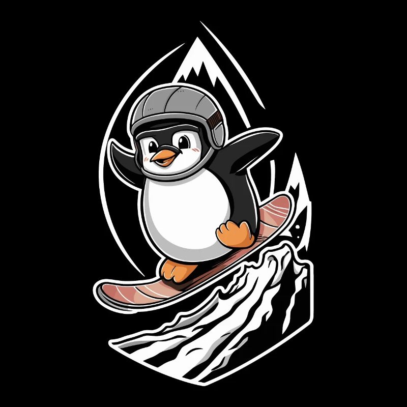 Pinguin Snowboard Abenteuer