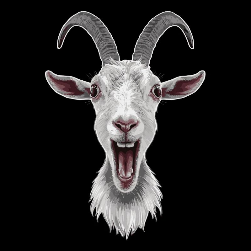 Laughing Goat Face Artwork