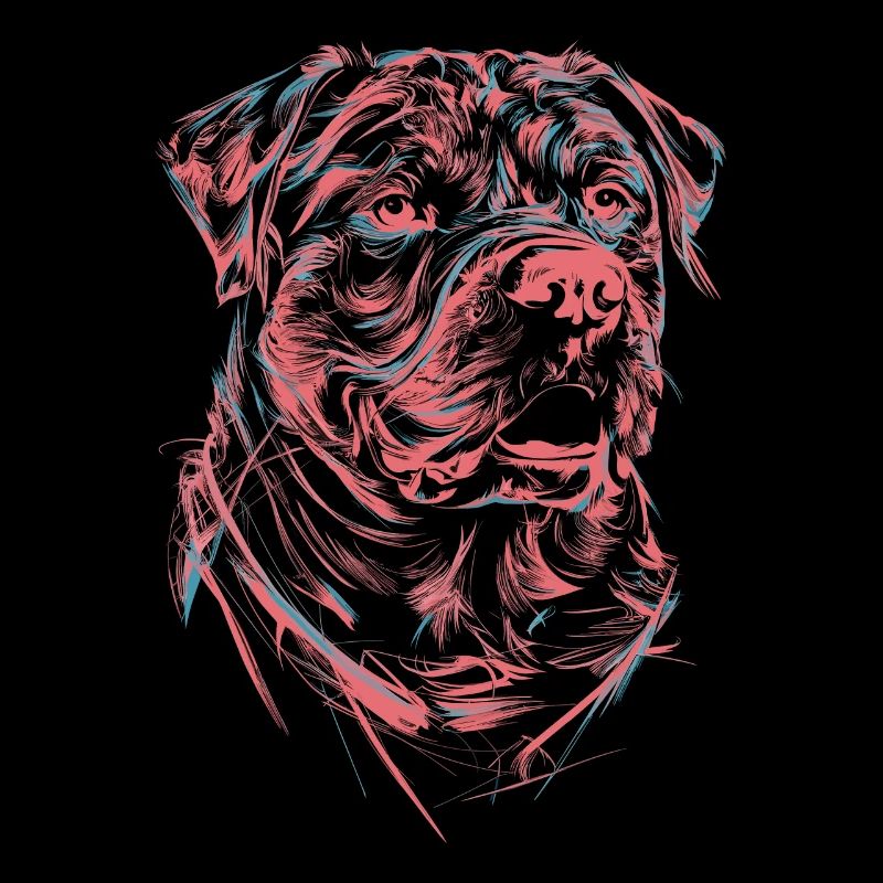 Rottweiler dessin abstrait chien illustration