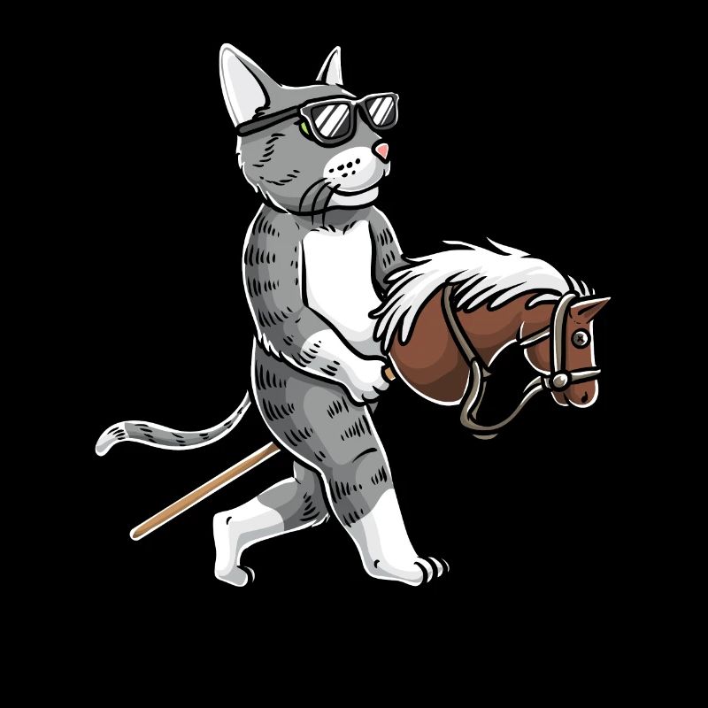 Lustiges Hobby Horsing Katze