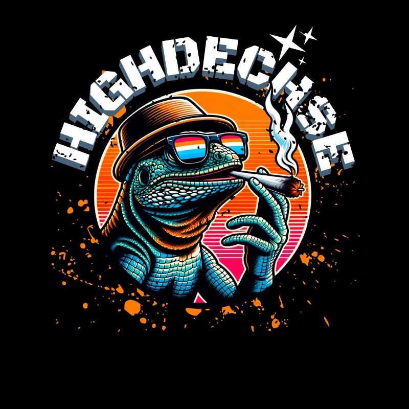 Kiffer Marihuanna Weed Highdechse Eidechse Kiffen
