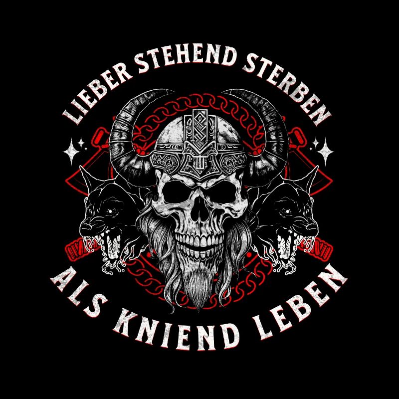 Viking Skull Horned Helmet Standing Die Design