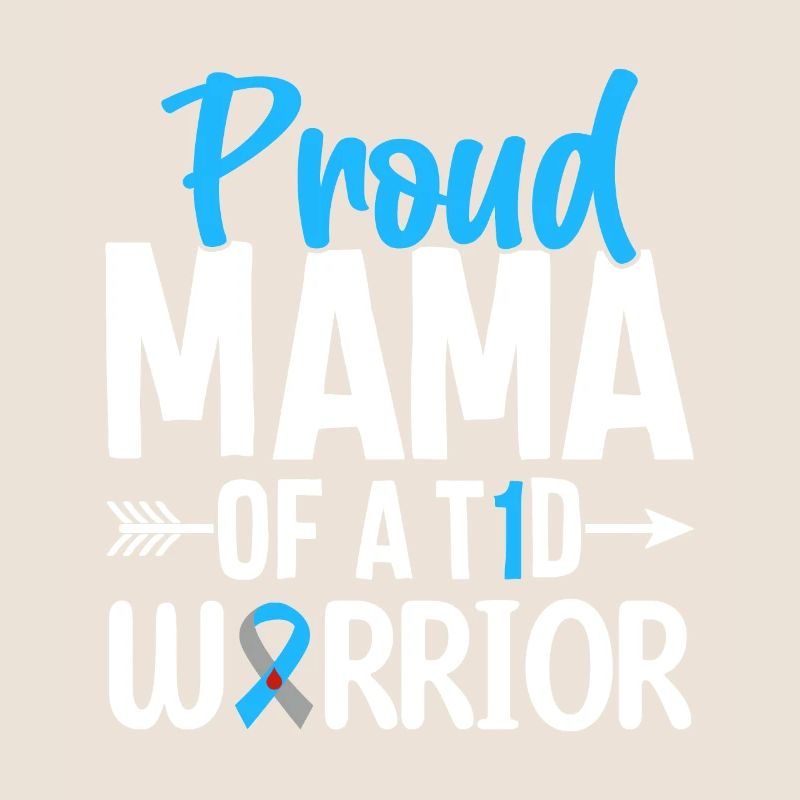 T1D Mama Type 1 Diabetes Blue Ribbon Useless