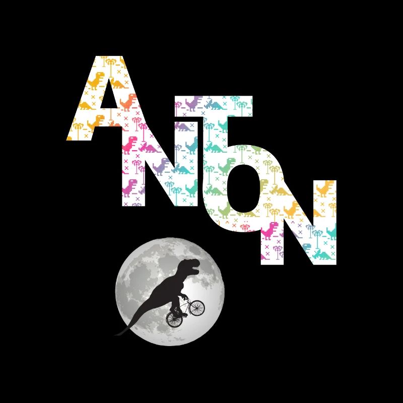 ANTON - Beautiful boy name with dinosaur