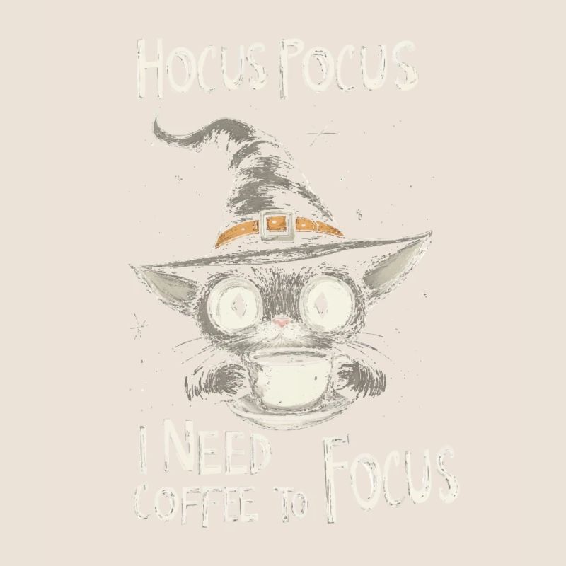 Hocus Pocus Chat Chapeau Sorcière Café Drôle