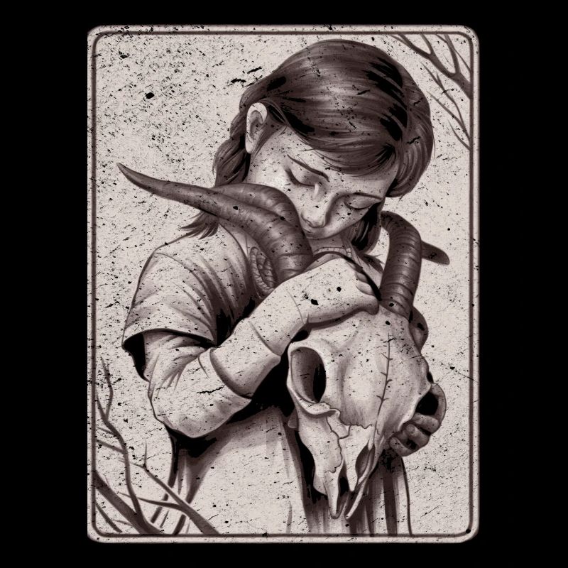 Verborgene Dunkelheit – Mädchen mit Dämonenschädel