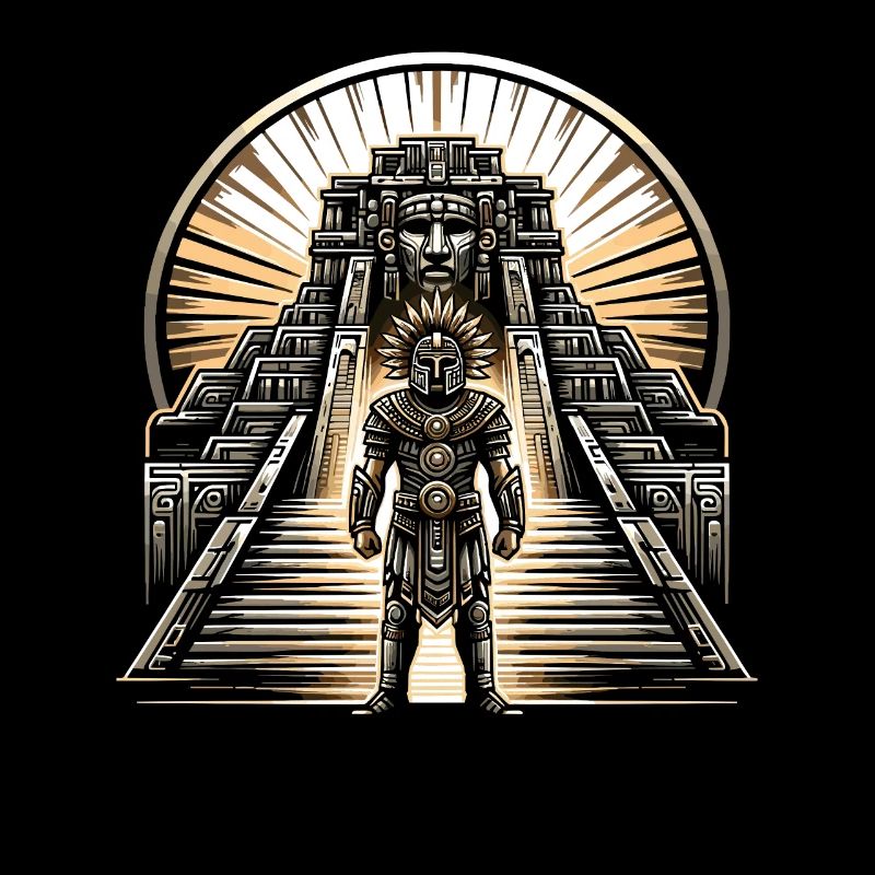 Aztec warrior with traditional
