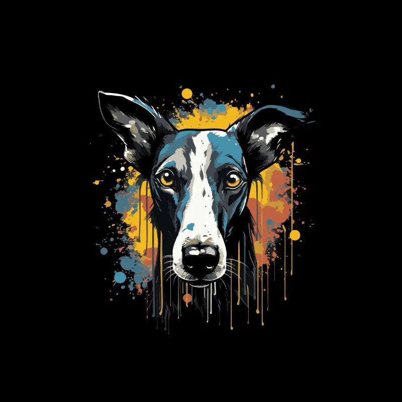 Portrait de chien lévrier