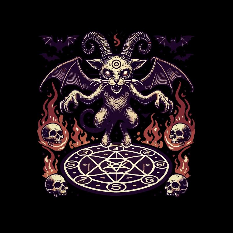 Creepy Devil Cat Dark Cats Invocation