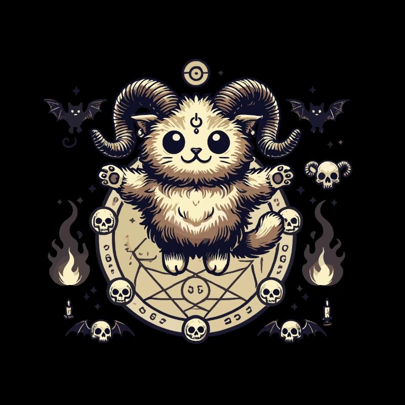 Kawaii Lucifer Chat Drôle Chats Invocation