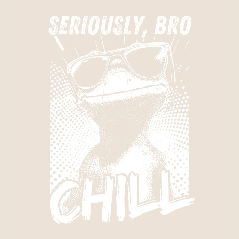 Seriously Bro Chill Lizard Retro Meme