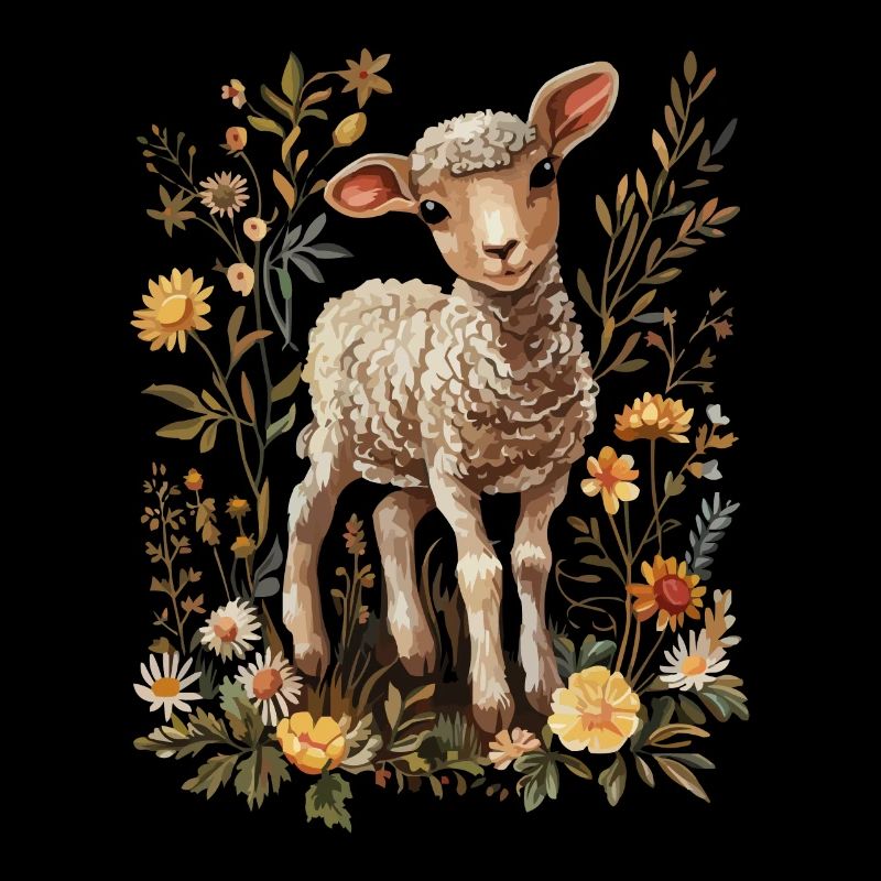 Niedliches Lamm Mit Gänseblümchen