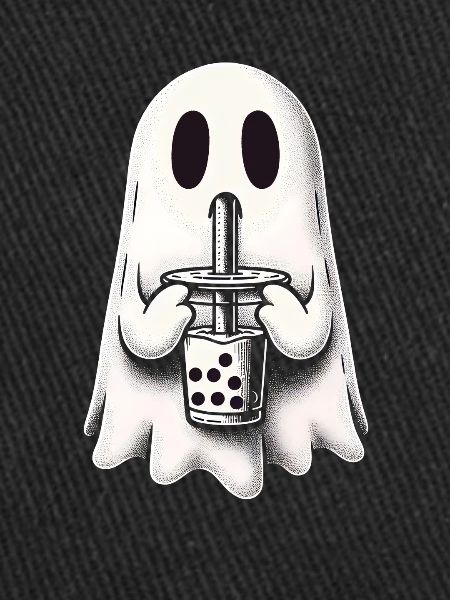 Sad Ghost Drinks Bubble Tea
