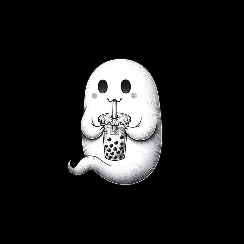 Geist trinkt Bubble Tea