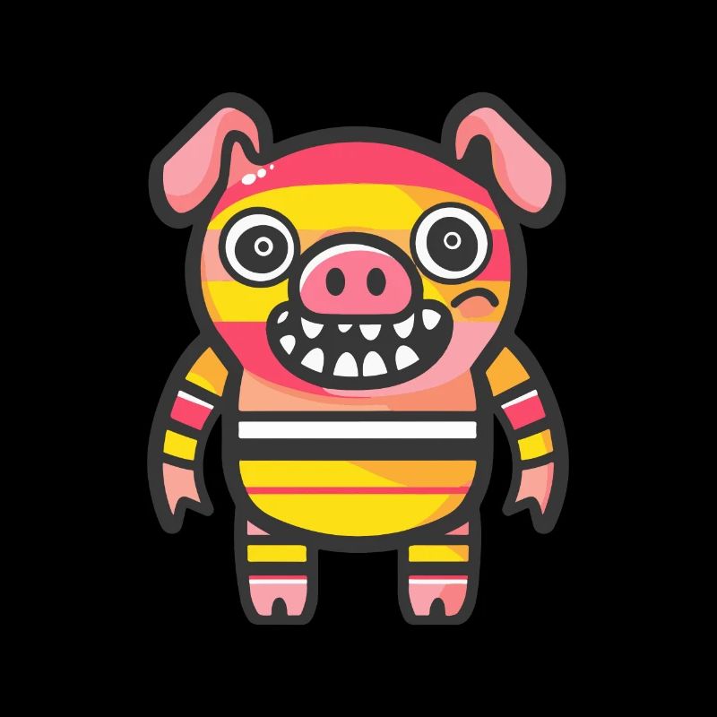 Pig Halloween Comic Funny