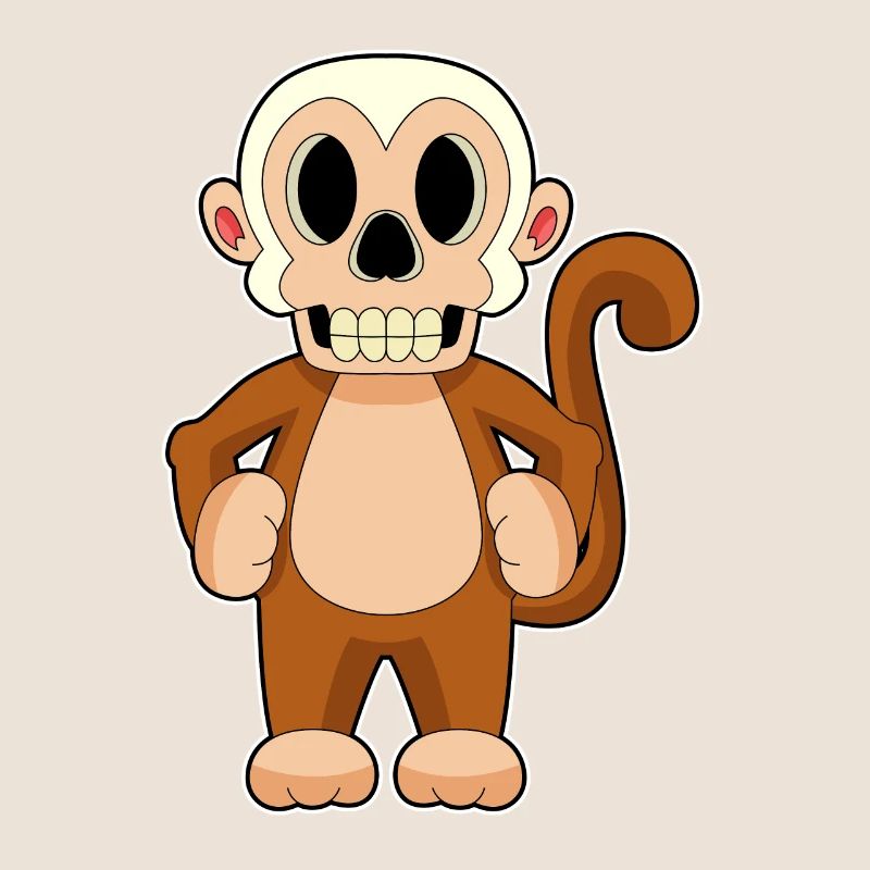 Monkey Halloween Skull