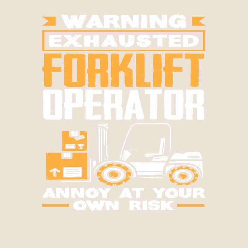 Warning exhausted forklift driver trouble on
