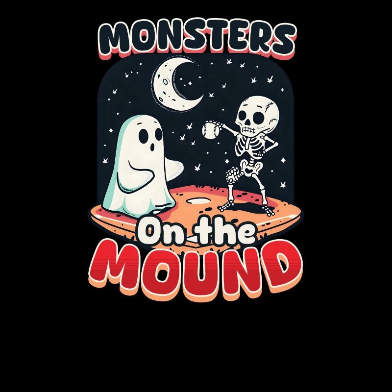 Halloween Baseball Monsters On The Mound