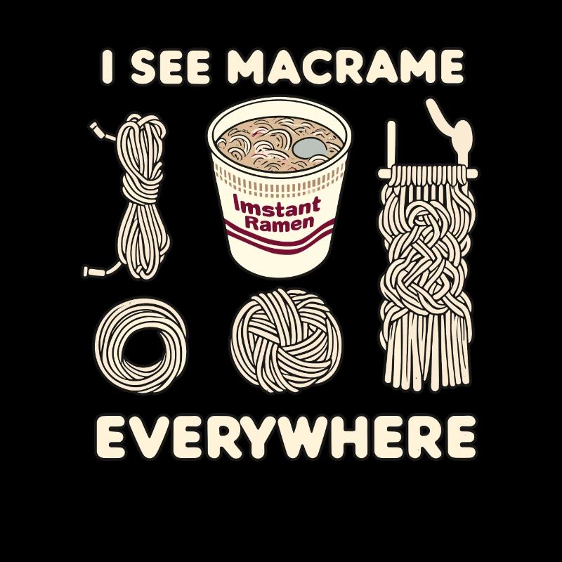 Lustiger Makramee-spruch Überall Makramee