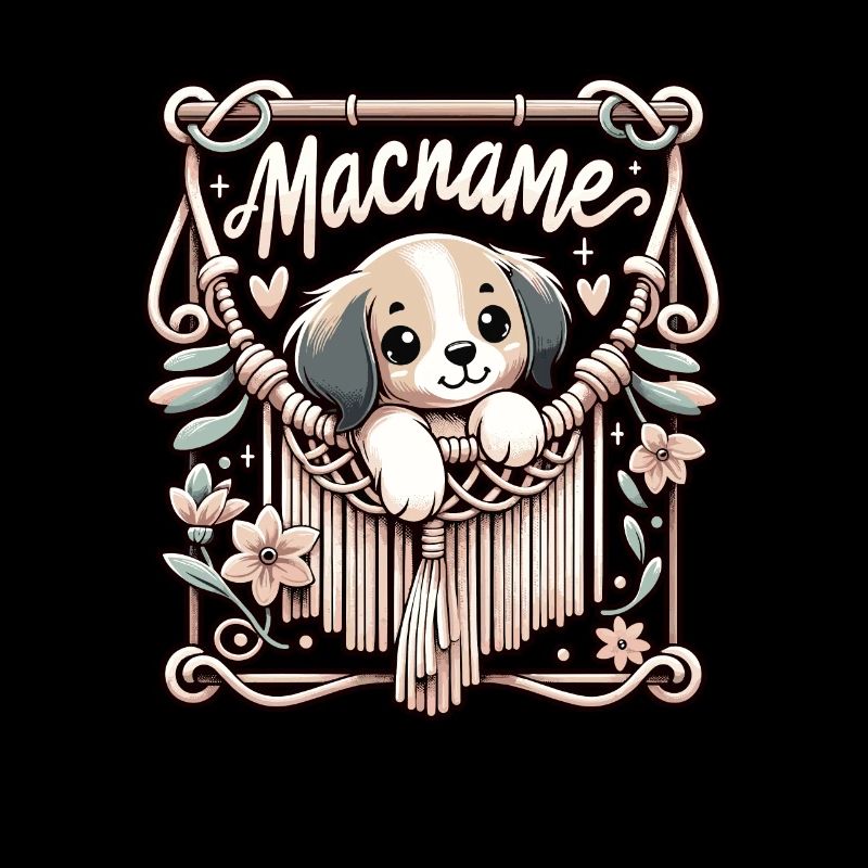 Drôle de macramé chien artiste macramé