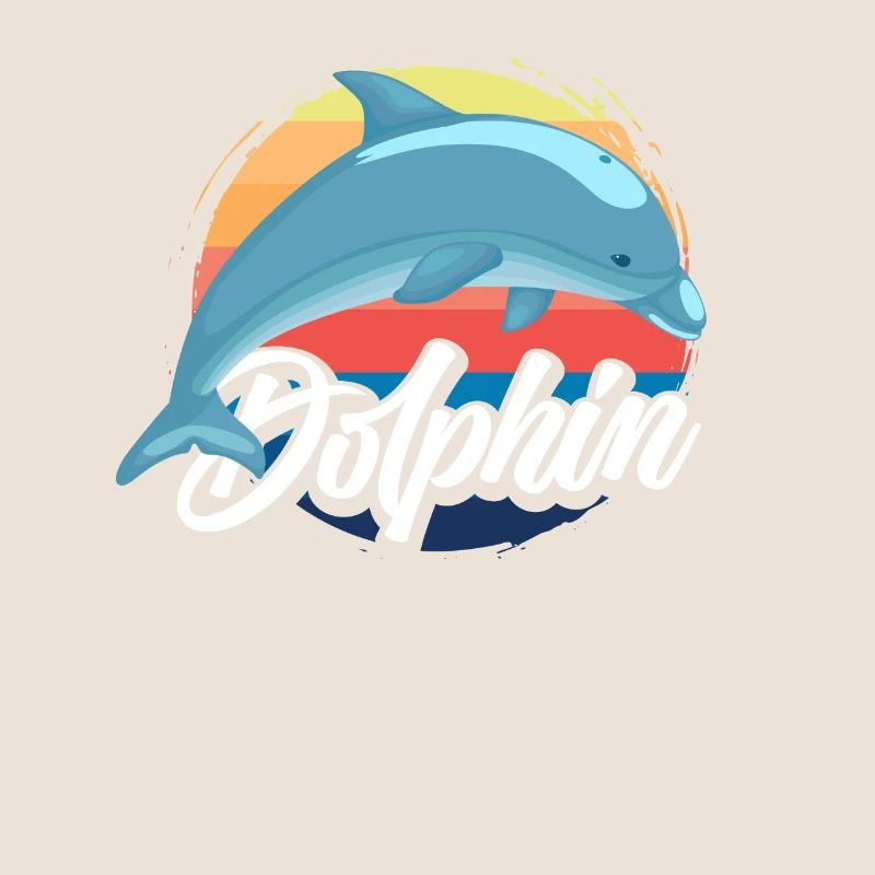 Nostalgique dauphin coucher de soleil design
