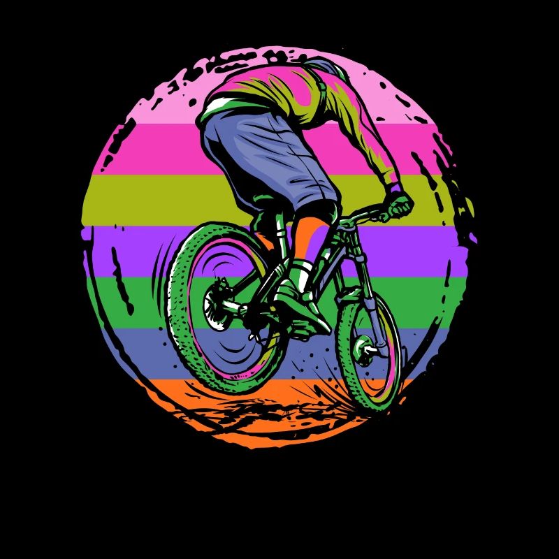 Graphique d’action de vélo de montagne coloré
