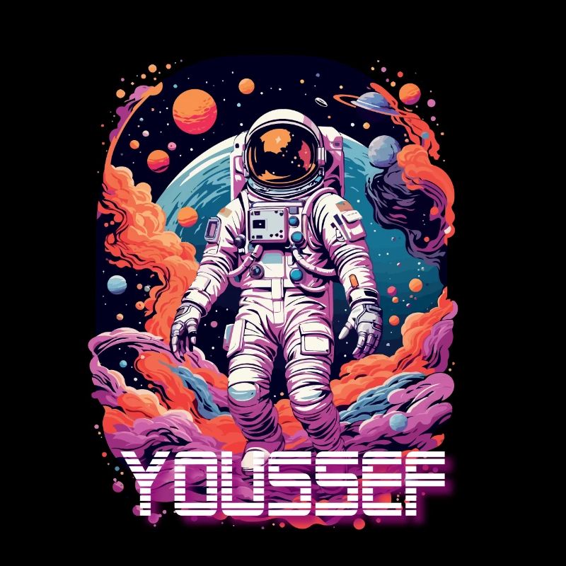 YOUSSEF - Beau prénom de garçon avec astronaute cool