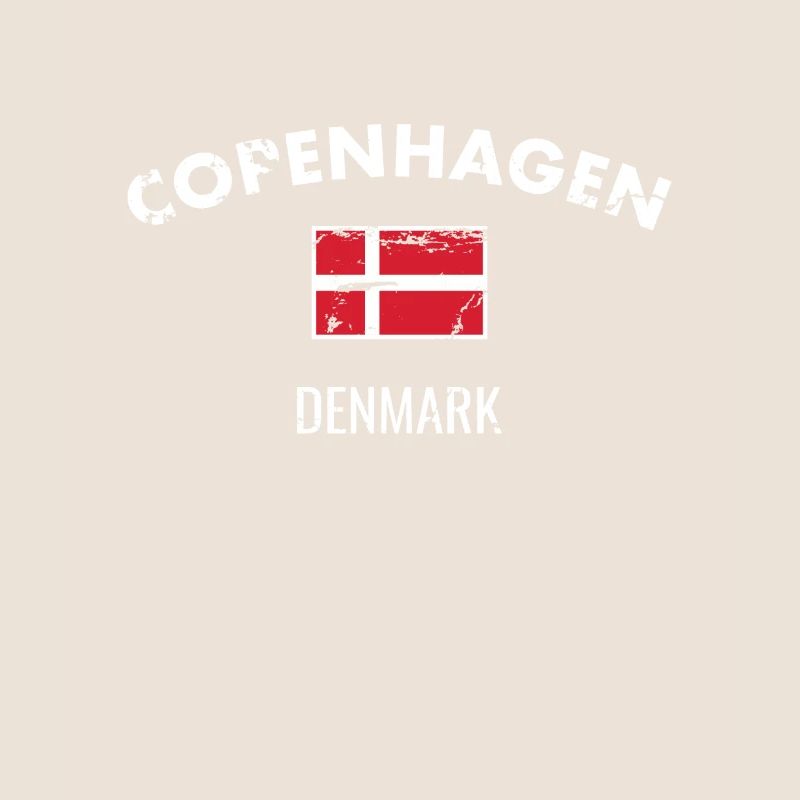 Copenhague Danemark Drapeau danois vintage