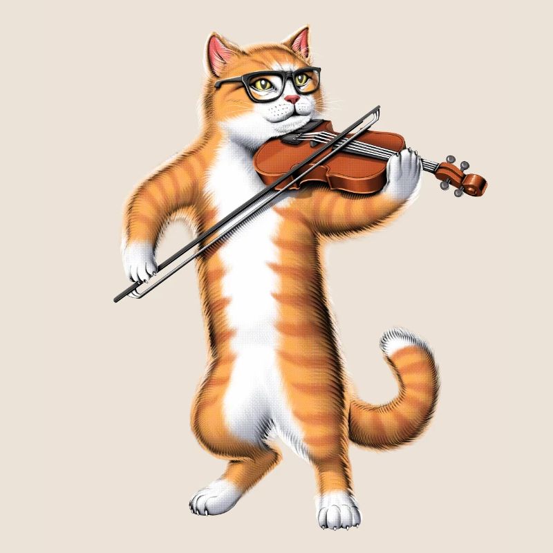 Cat Playing Violin