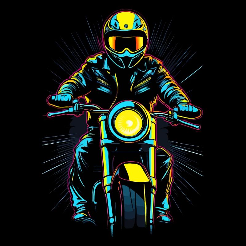 Neon-Motorradfahrer
