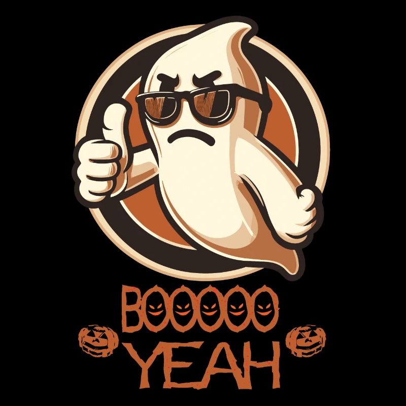 Boo yes Ghost Halloween Saying Design