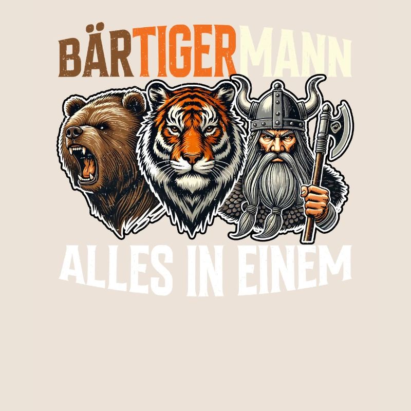 BÄRTIGERMANN Wikinger Bart Mann Tiger Lustige