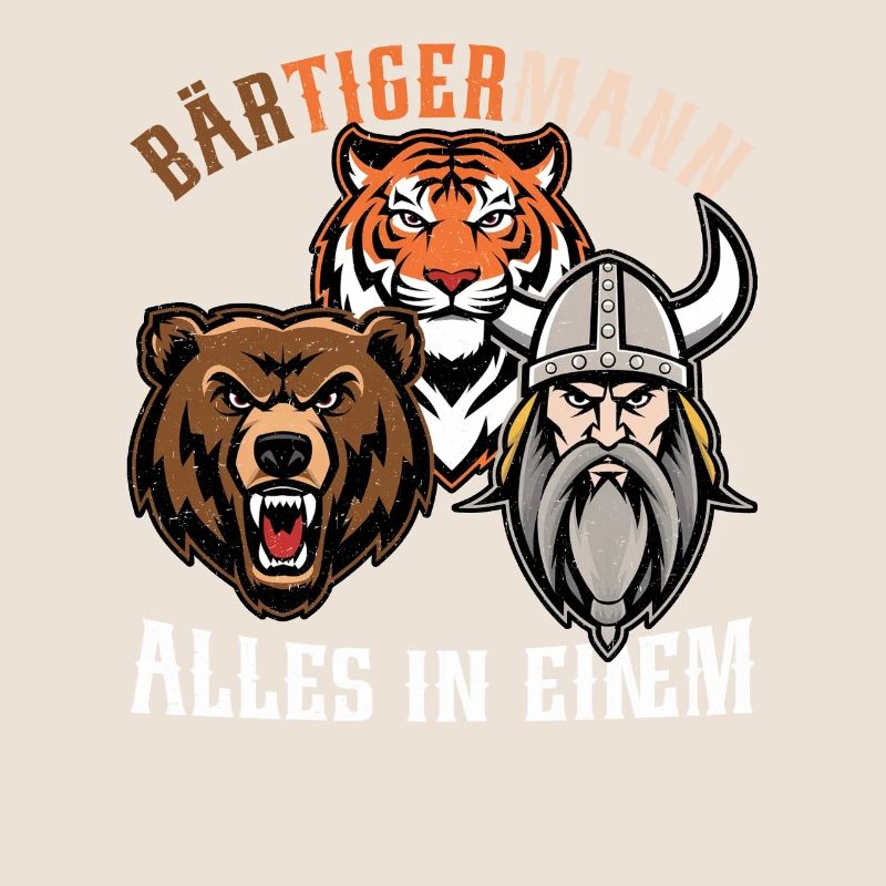 BÄRTIGERMANN Wikinger Bart Mann Tiger Lustige