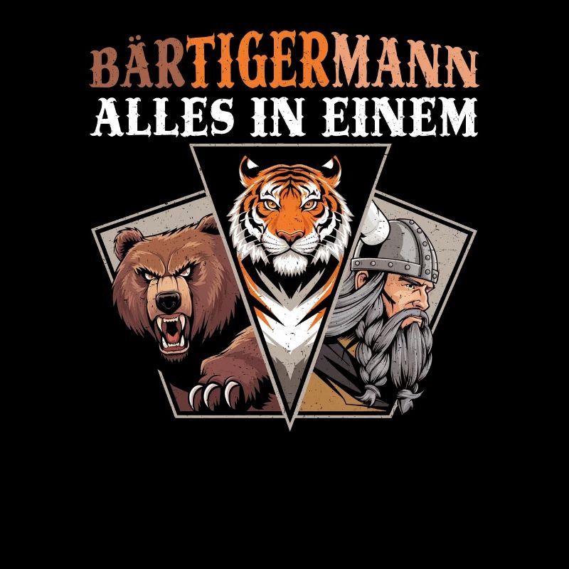 BEARDED MAN Viking Beard Man Tiger Funny
