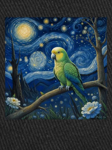 Monk Parakeet Starry Night