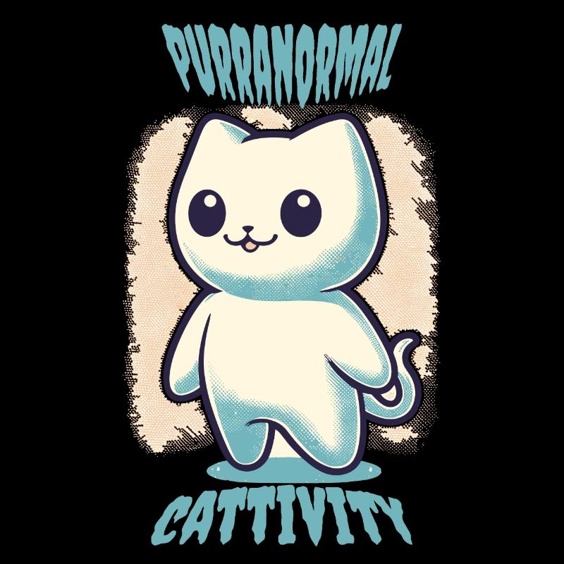 Funny Halloween Outfit with Cute Ghosts Cats