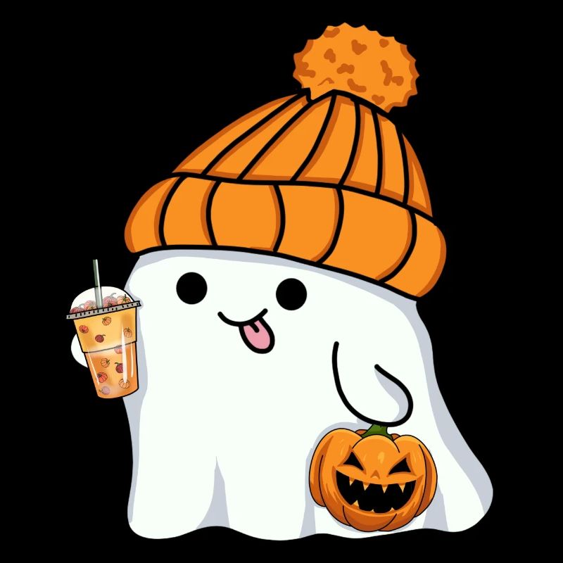 Ghost Ghost Halloween Hat Cute Tea Bubble Pumpkin