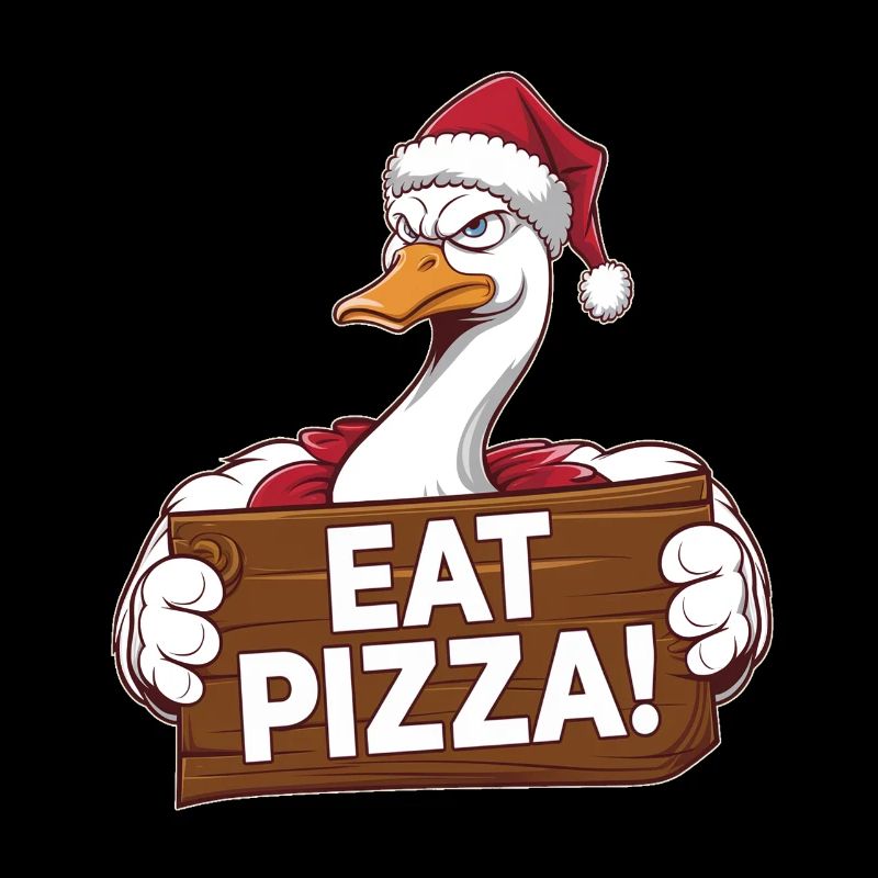 Christmas Duck says: Eat Pizza