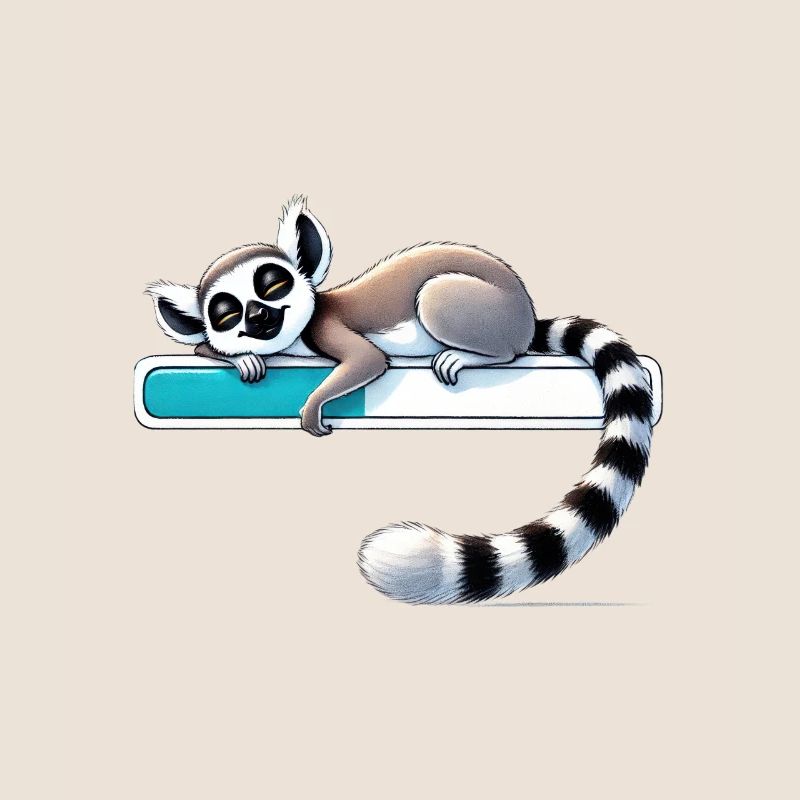 Sleeping Lemur on Loading Bar