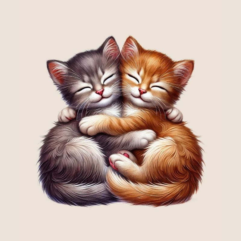 Deux chatons câlins dans une étreinte affectueuse